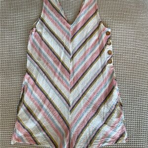 Roxy Multicolor Striped Romper with Button Accents